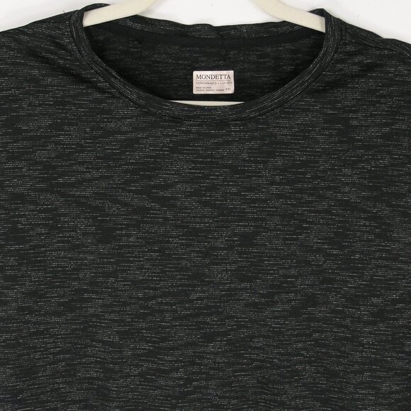 Mondetta Crewneck Short Sleeve Tee Shirt Black w/ blue & white stripes 2XL - Picture 3 of 4